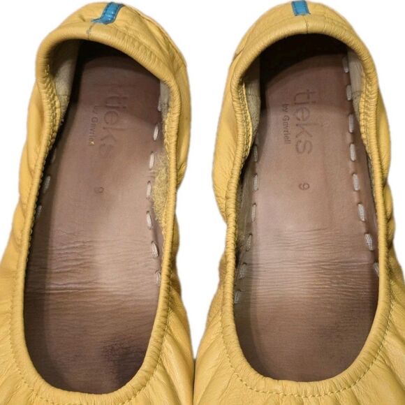 Tieks by Gavrieli Women’s 9 Yellow Mustard Leather Ballet Flats travel comfort - Picture 5 of 6